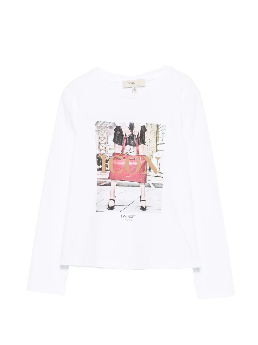 TWINSET Kids graphic-print long-sleeve T-shirt - Bianco