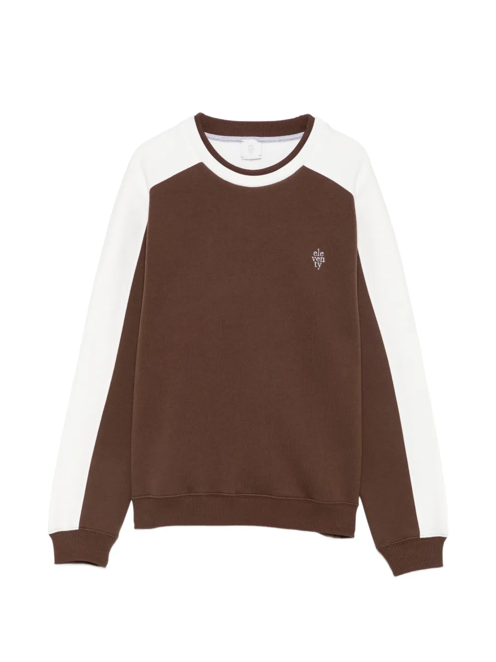 Eleventy Kids raglan-sleeve logo-embroidered sweater - Marrone
