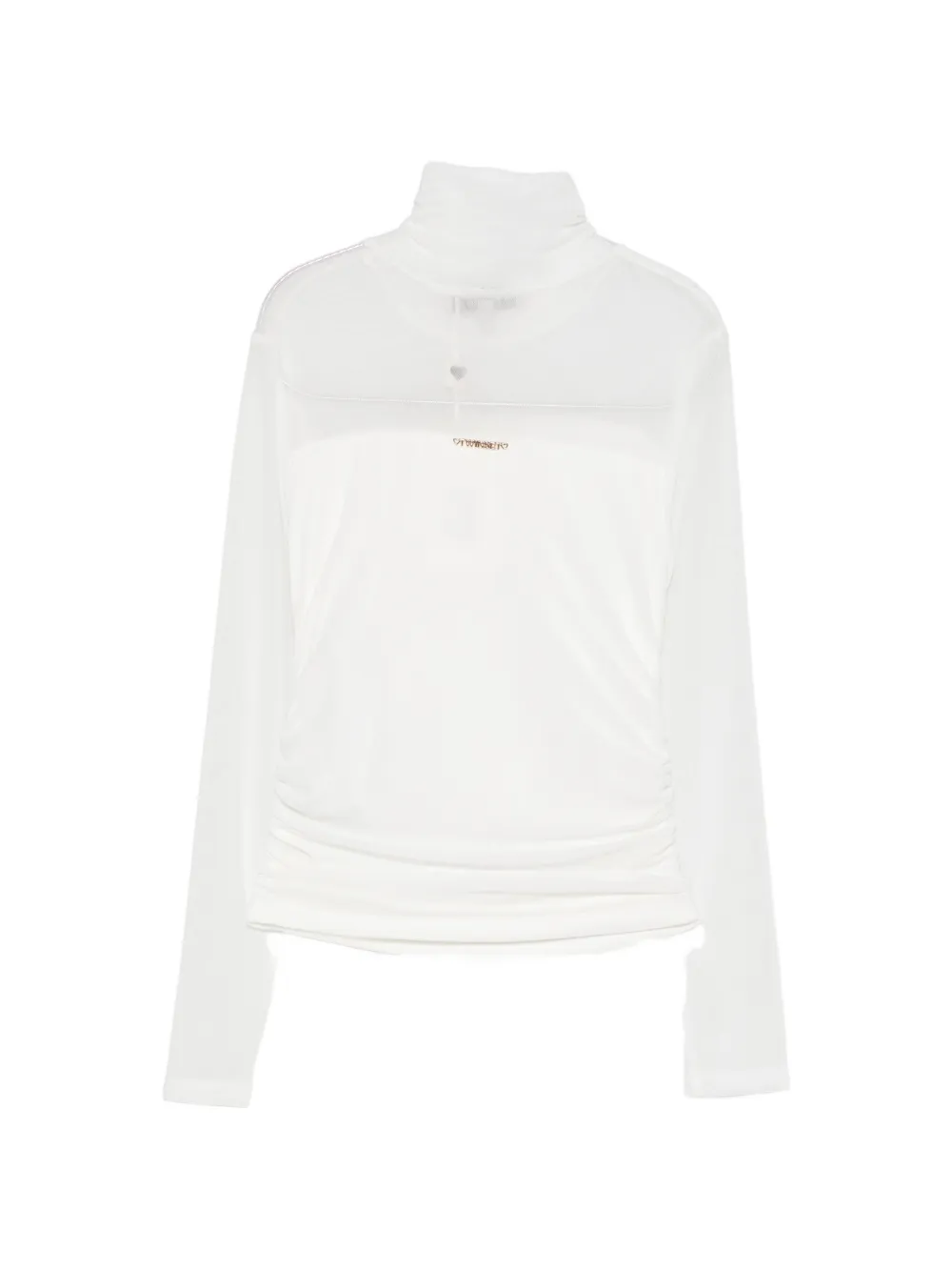 TWINSET Kids Trui met hoge hals en ruches Wit