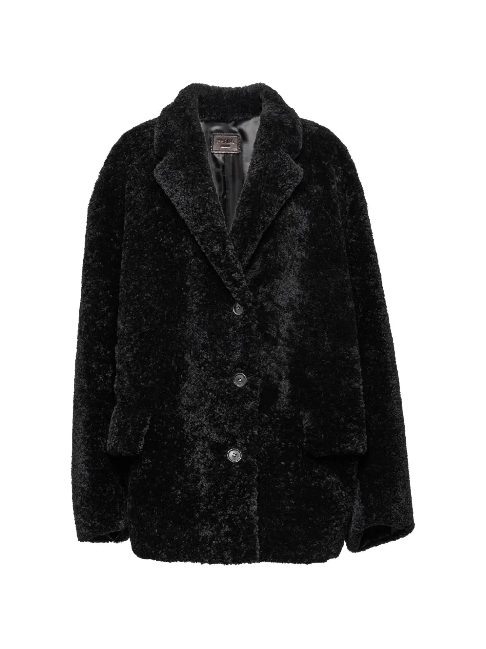 Prada Caban in shearling - Nero