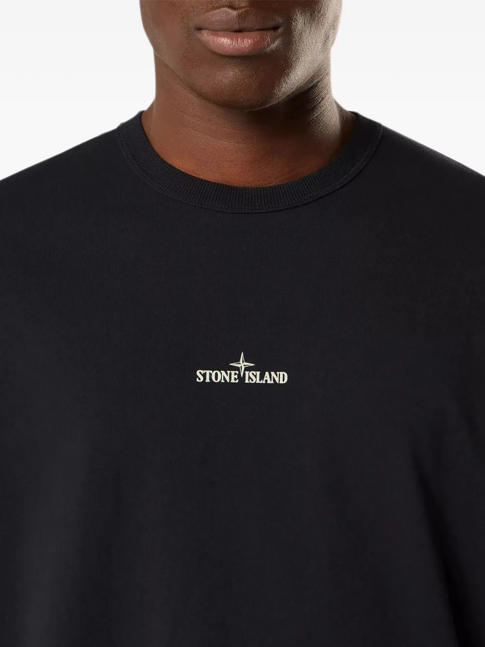 Stone Island T-shirt met logoprint Zwart