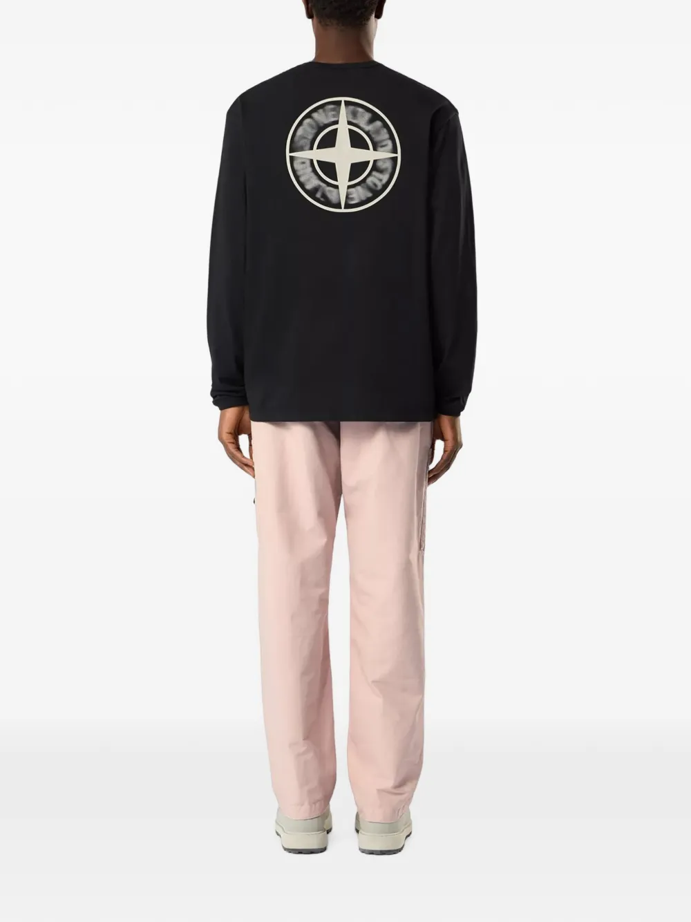 Stone Island T-shirt met logoprint Zwart