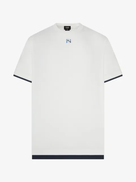 FENDI embroidered-logo layered-detail T-shirt