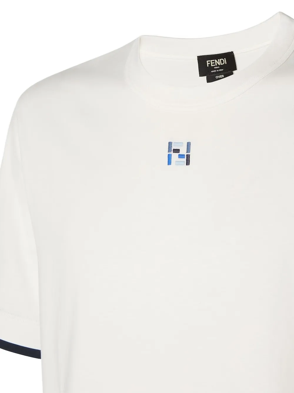 FENDI T-shirt met geborduurd logo en gelaagd detail Wit