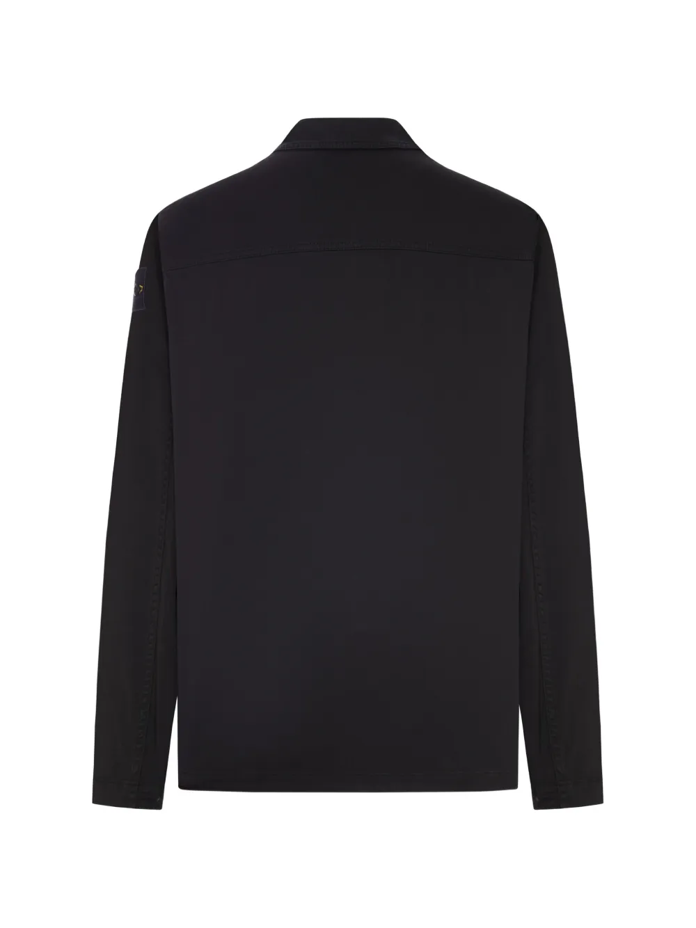 Stone Island 1200010 stretch katoenen-satijnen shirtjack Zwart