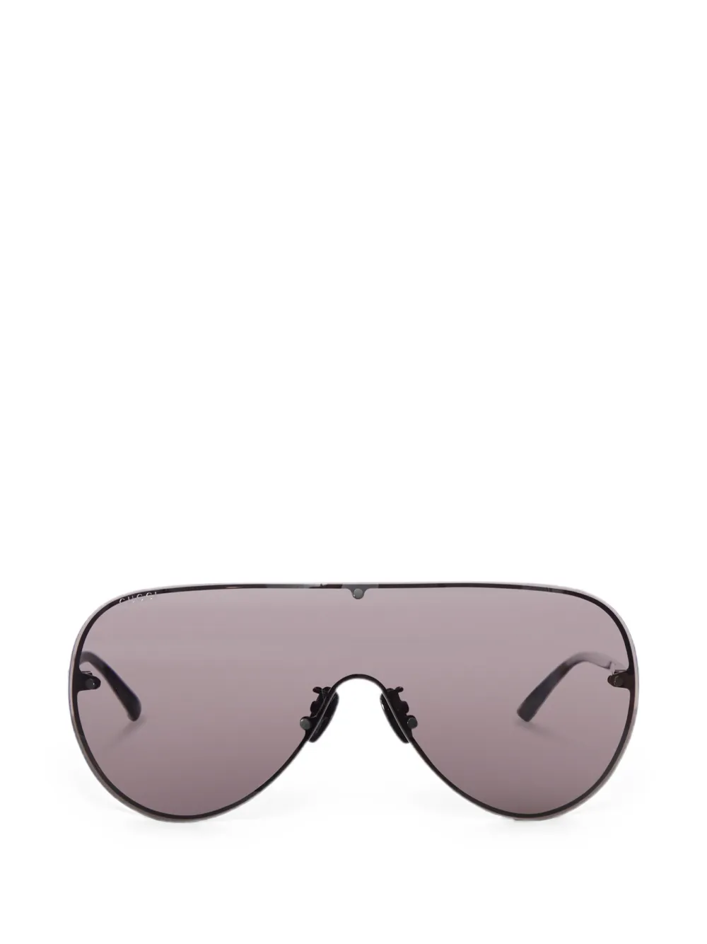 Gucci pilot-frame shield sunglasses - Schwarz