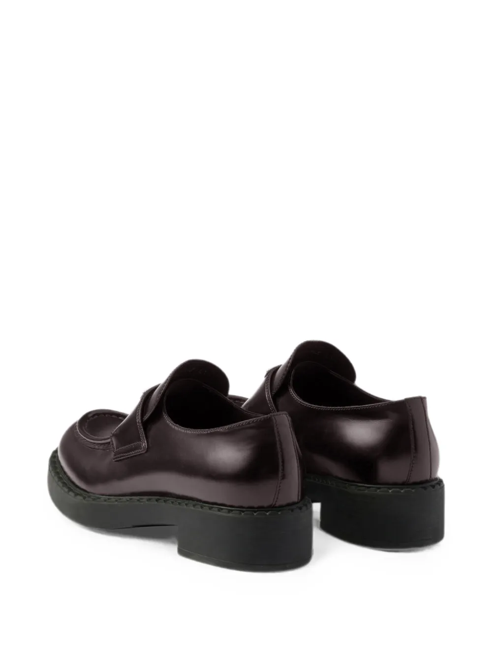 Prada Chocolate brushed leather loafers Bruin