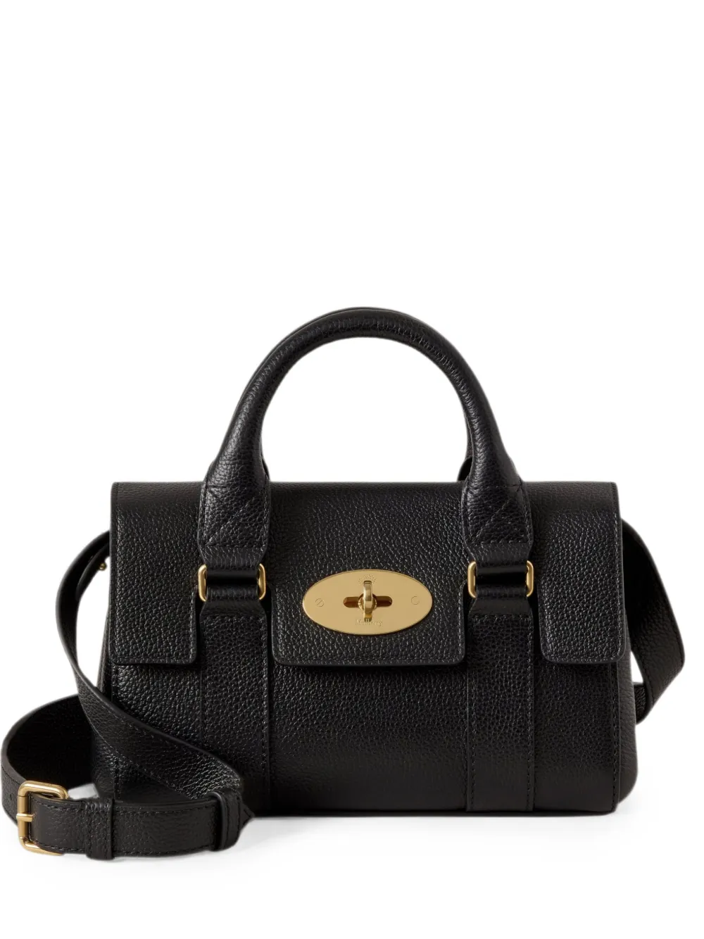 Mulberry mini Bayswater grained-leather tote bag - Black