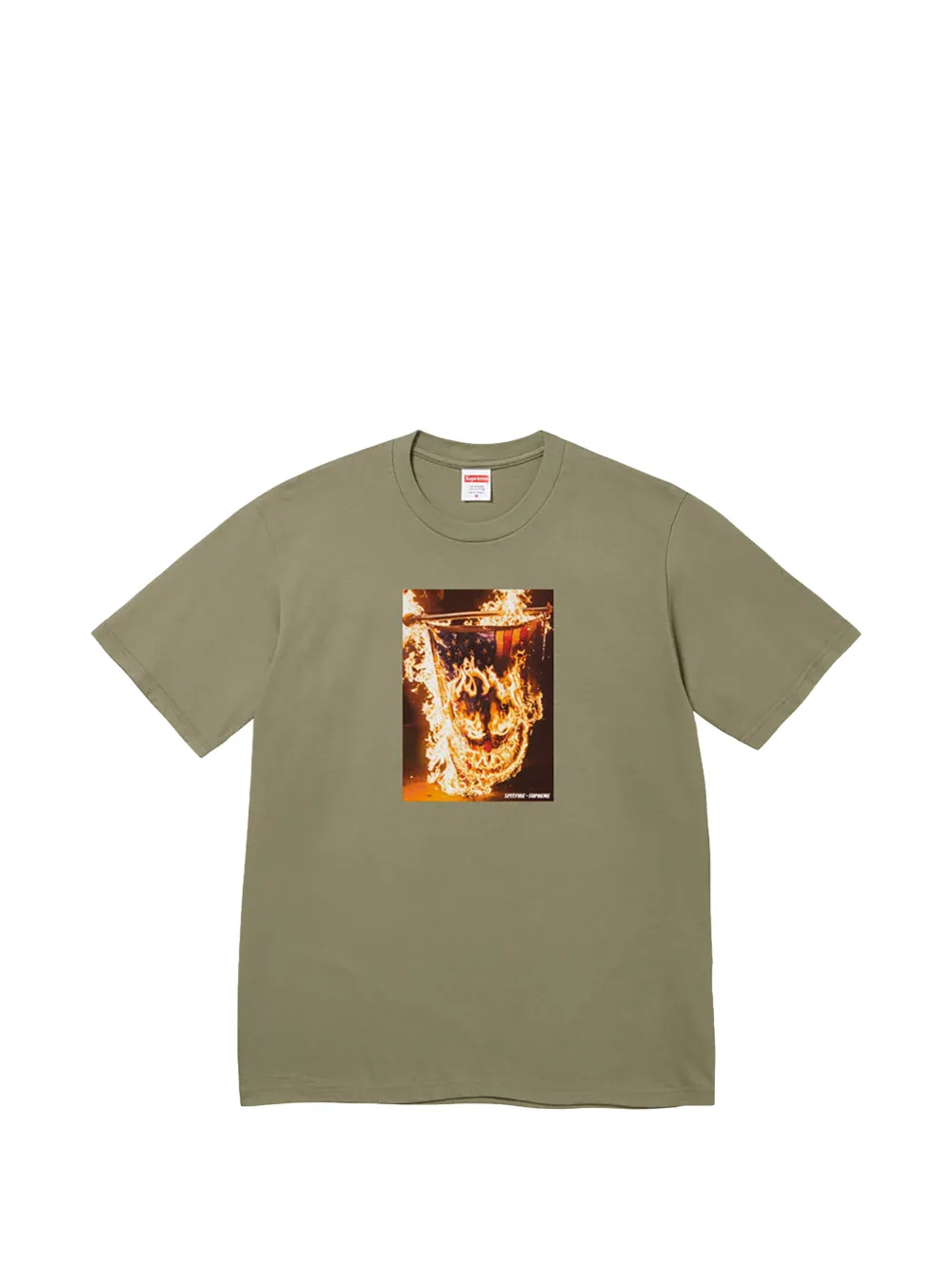 Supreme X 스핏파이어 로고 프린트 티셔츠 | 그린 | Image 1