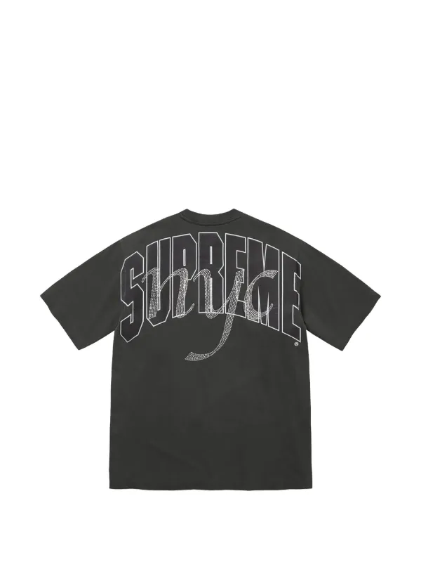 Supreme rhinestone-embellished T-shirt | Grey | FARFETCH