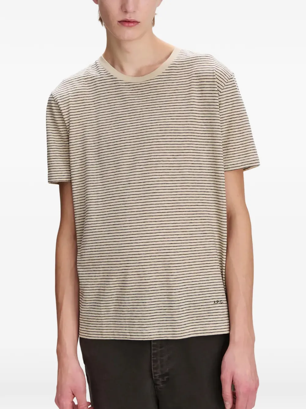 A.P.C. Gestreept T-shirt Beige