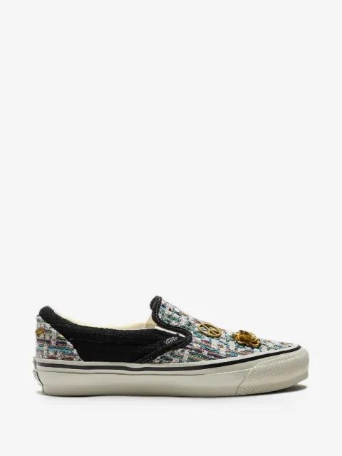 Vans Slip-on tweed charm-embellished sneakers
