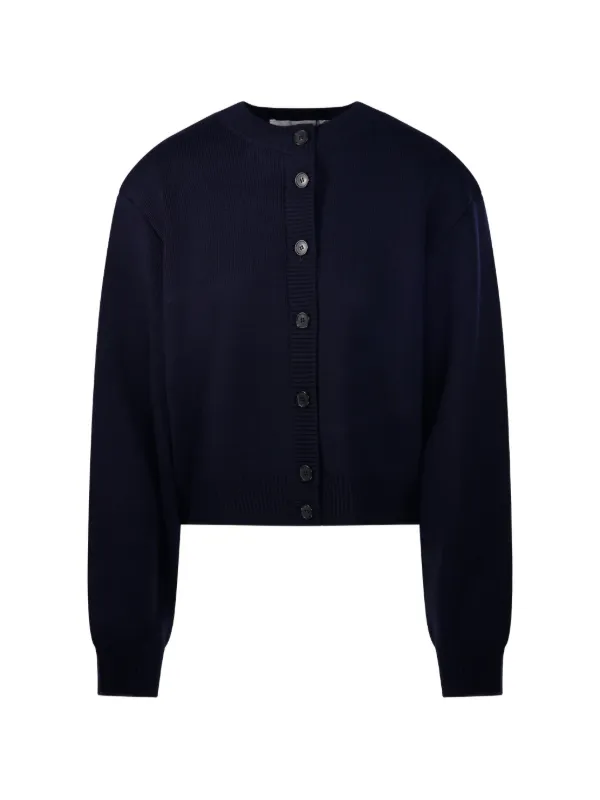 Róhe Button-fastening Ribbed Cardigan in Blue