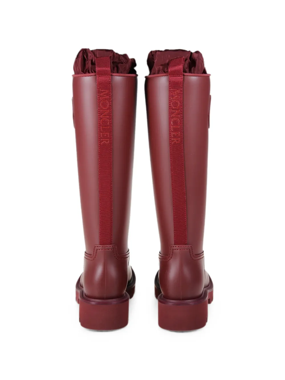 Moncler logo-patch drawstring boots Rood