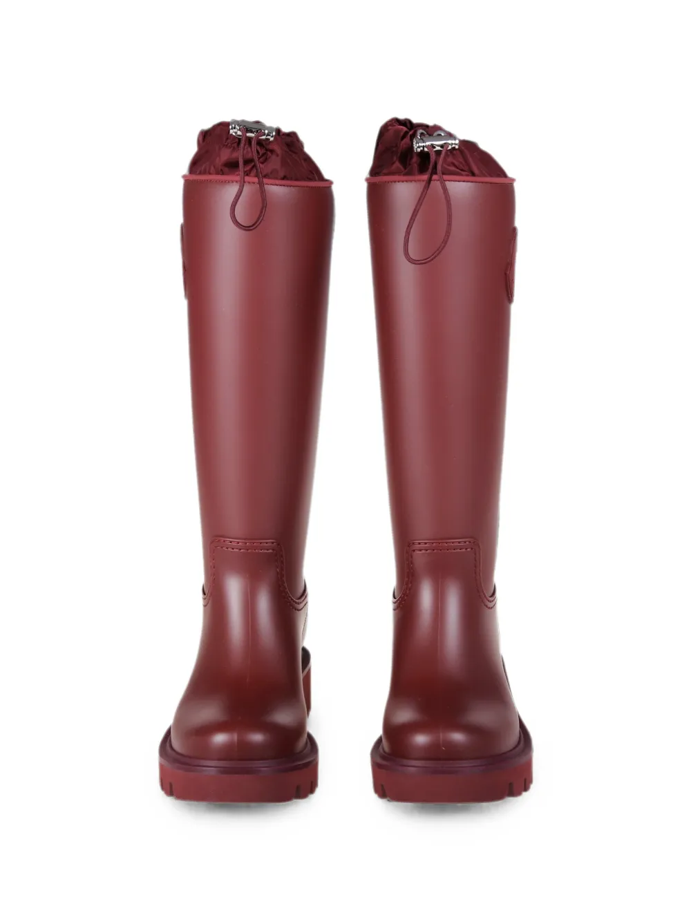 Moncler logo-patch drawstring boots Rood