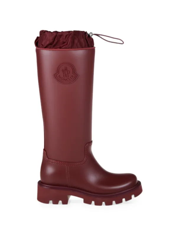 Moncler Kickstream High Rain Boots in Red