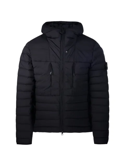 Stone Island logo-patch hooded jacket
