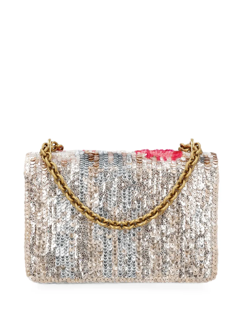 Valentino Garavani VLogo Signature schoudertas met geborduurde bloemen Zilver