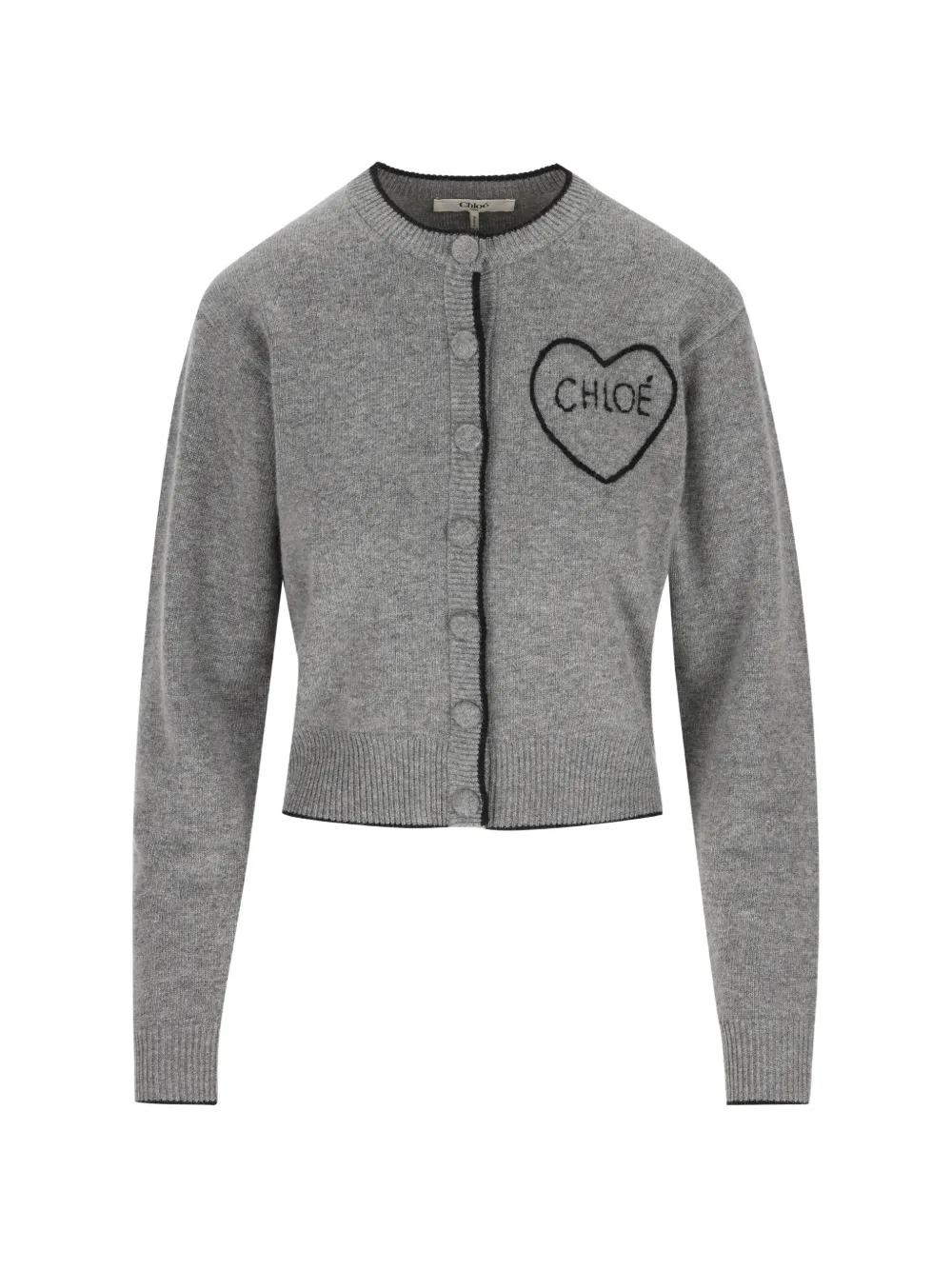 Chloé heart-motif button-up cardigan - Grigio