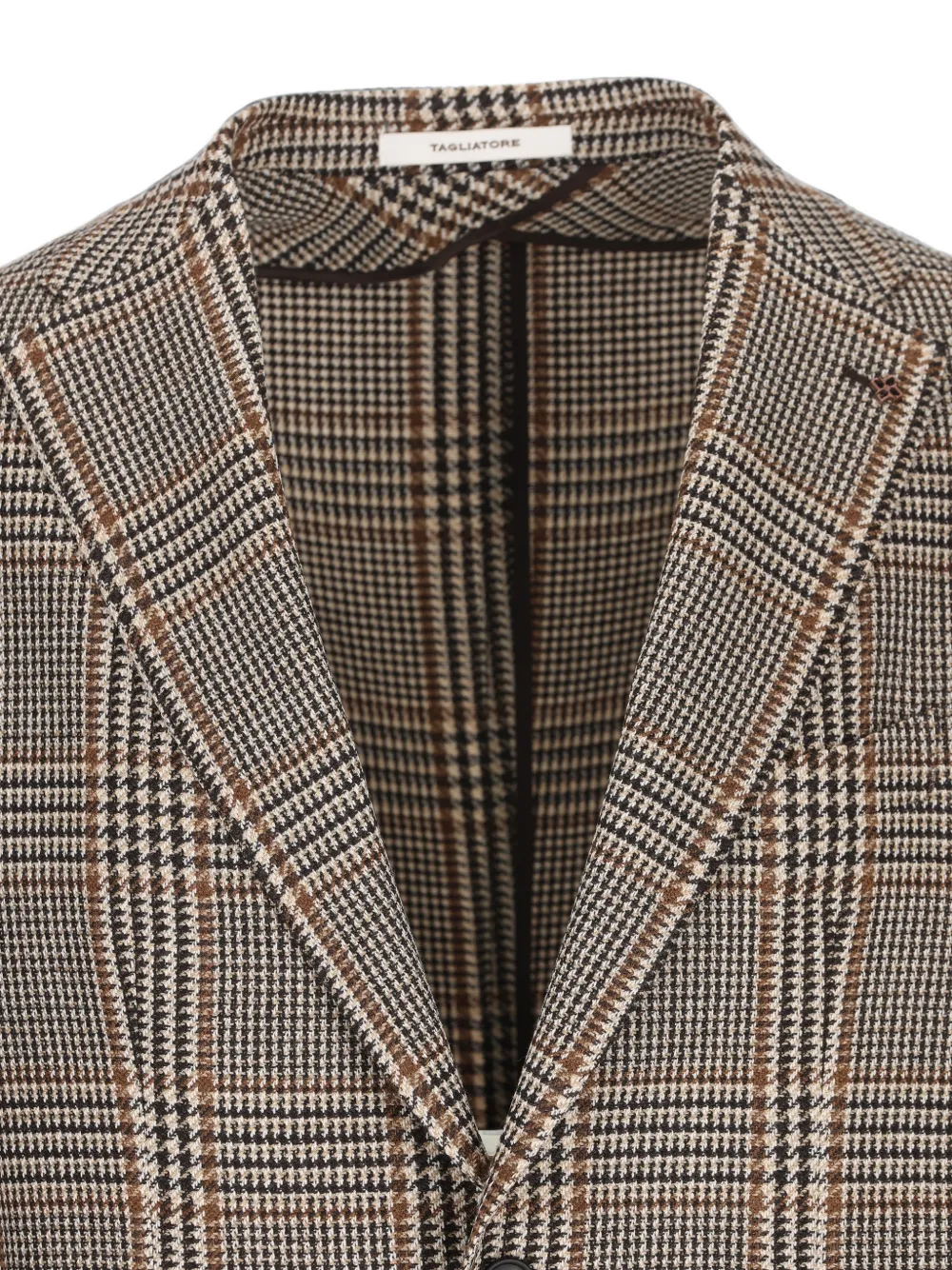 Tagliatore Geruit jack met gekerfde revers Bruin