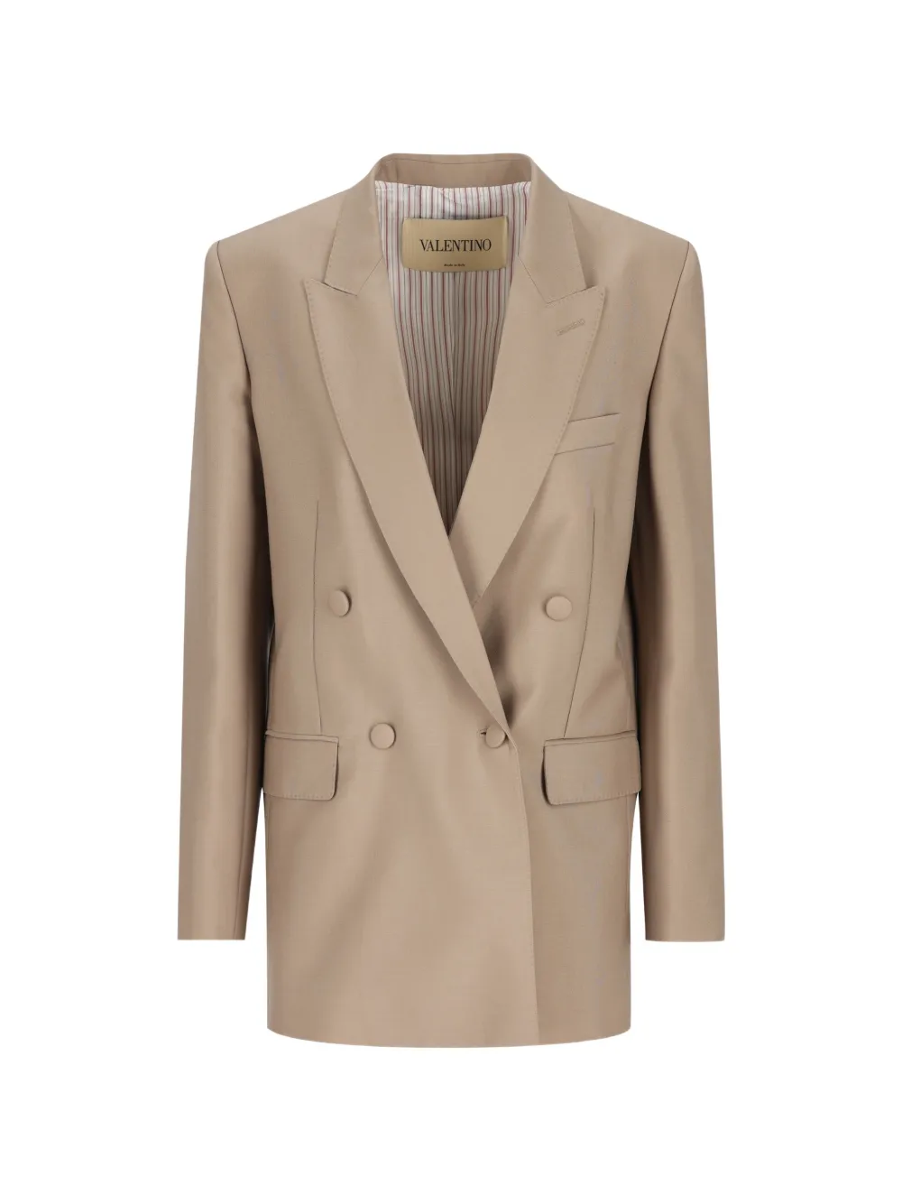 Valentino Garavani double-breasted peaked-lapels blazer - Toni neutri
