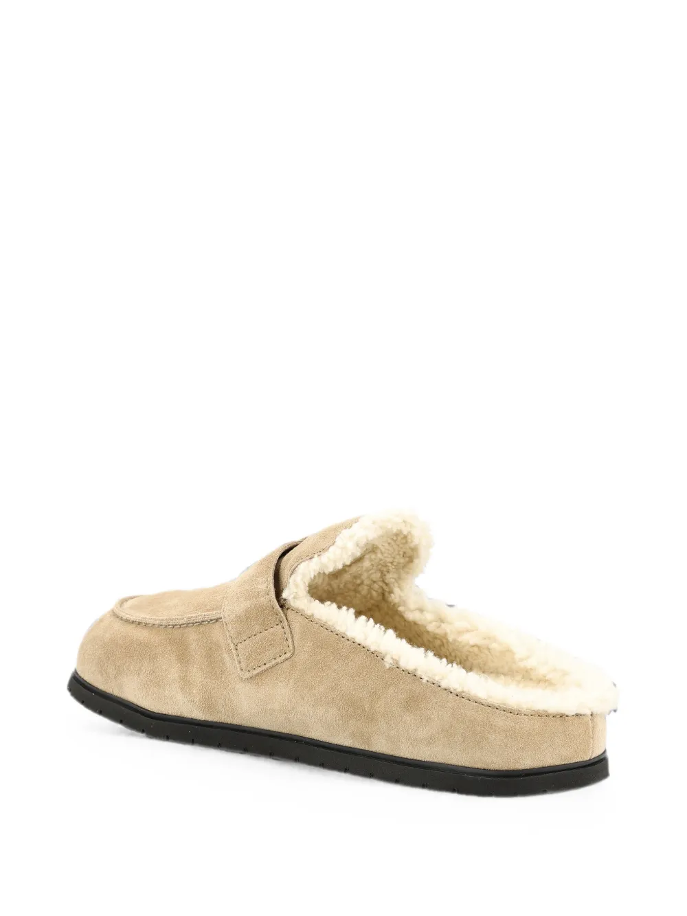 Prada buckle-fastening shearling-lined mules Beige