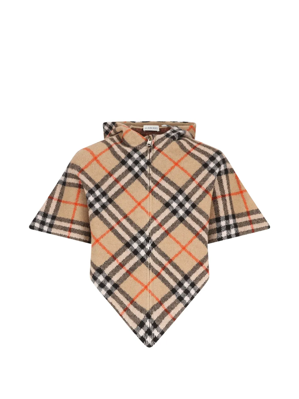 Burberry Kids check-pattern hooded jacket - Nude
