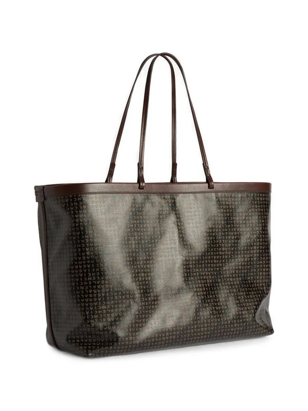 Balenciaga Shopper met leren afwerking en logoprint Bruin