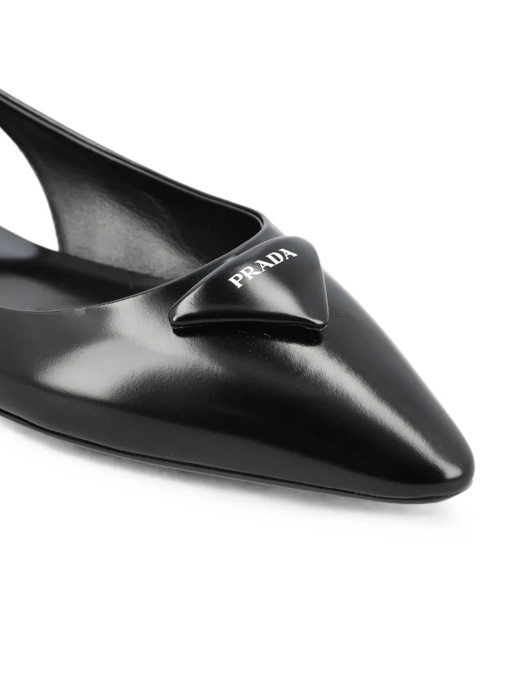 Prada pointed-toe slingback ballet flats Zwart