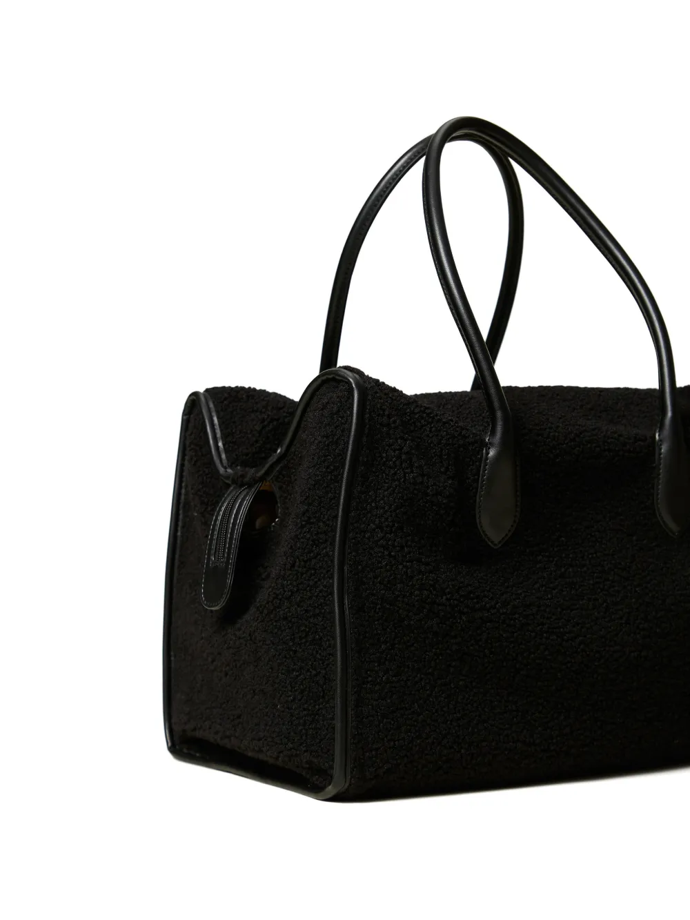 TWINSET Faux fur bowler bag - Nero