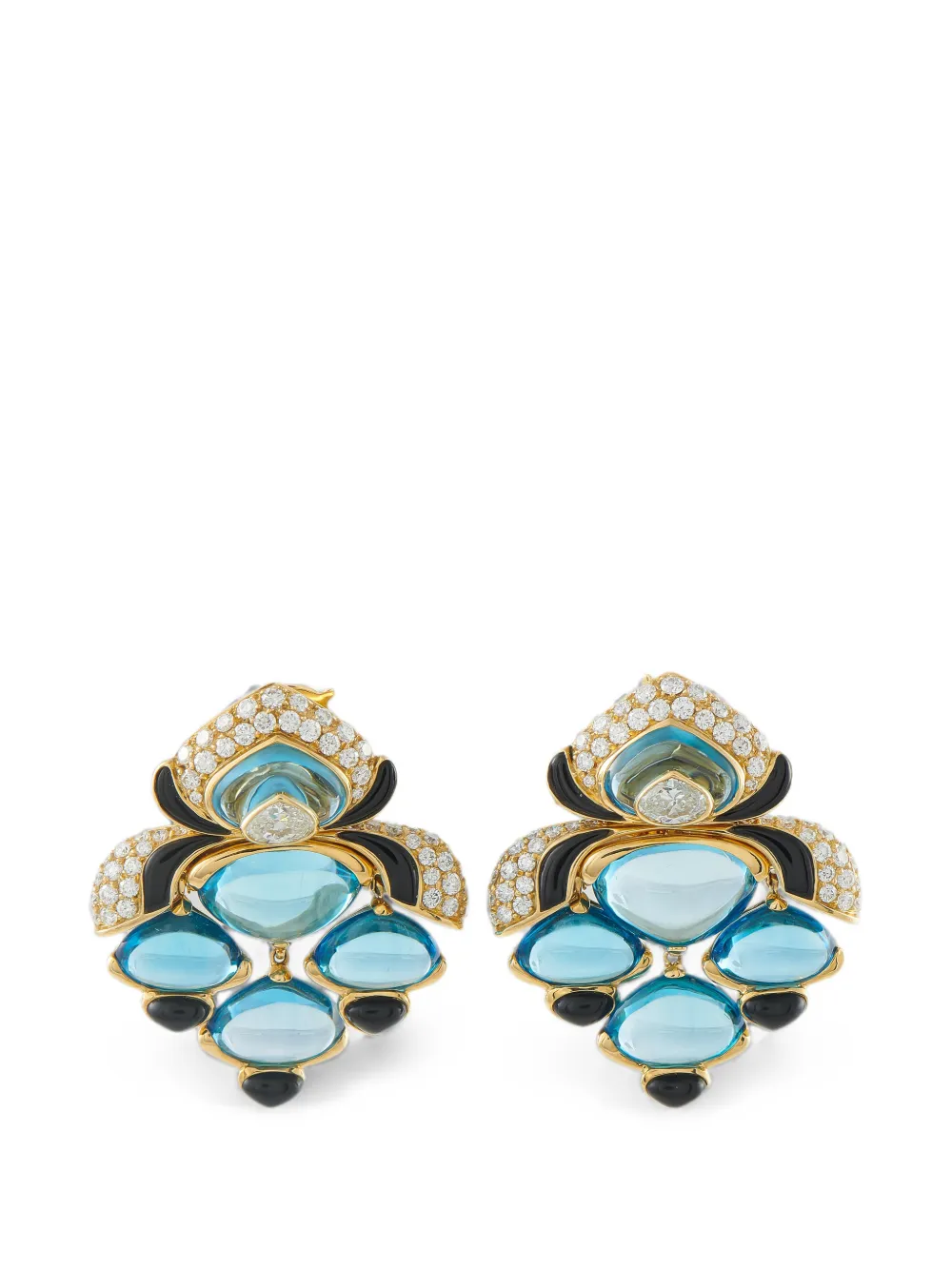 MARINA B boucles d'oreilles serties de topaze et diamants