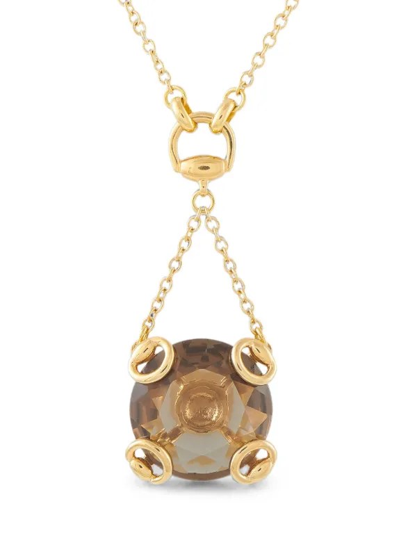 Gucci Pre-owned Horsebit Smoky-quartz Necklace in Gold