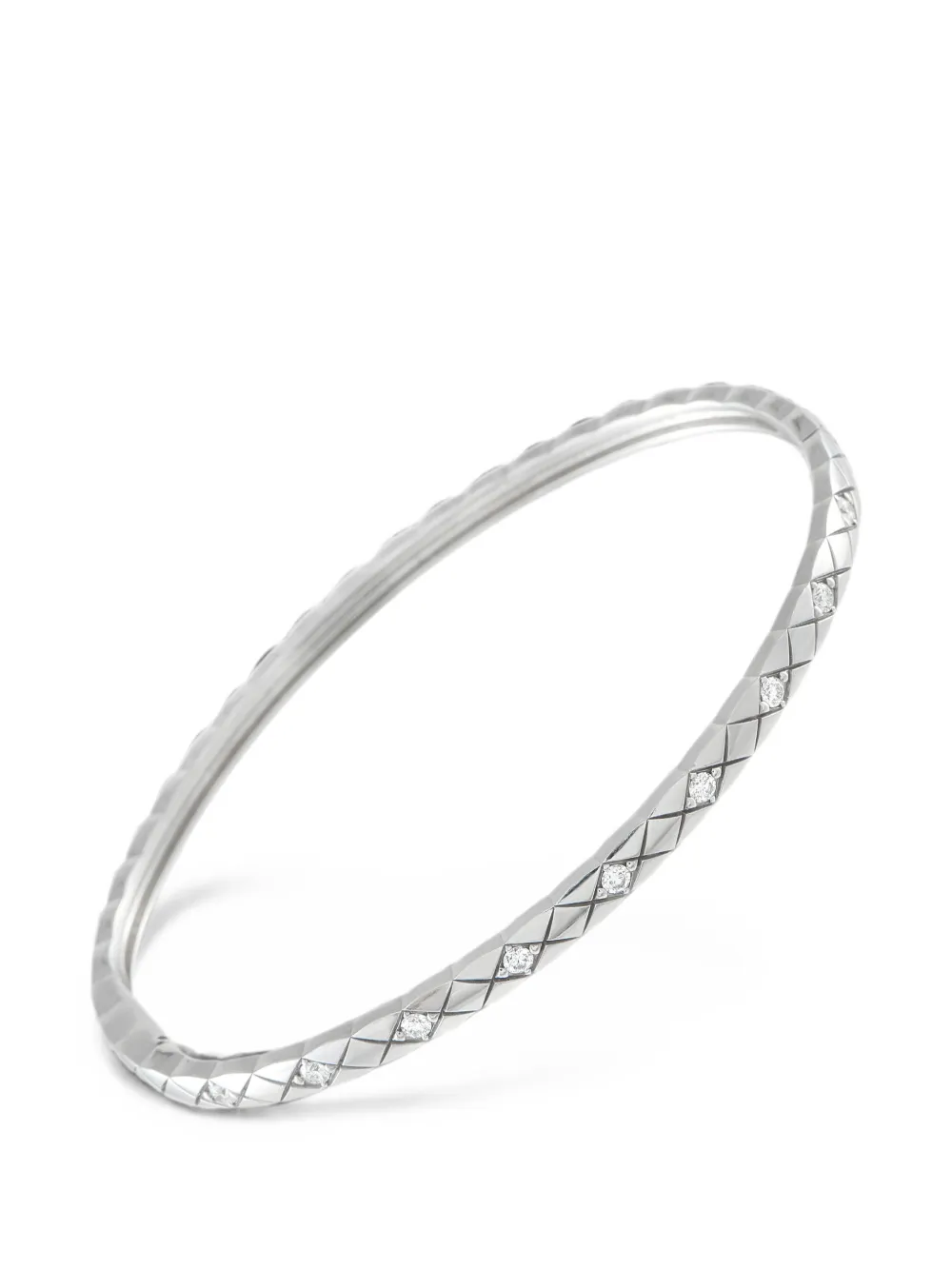 CHANEL Pre-Owned diamond lattice bangle - Argento