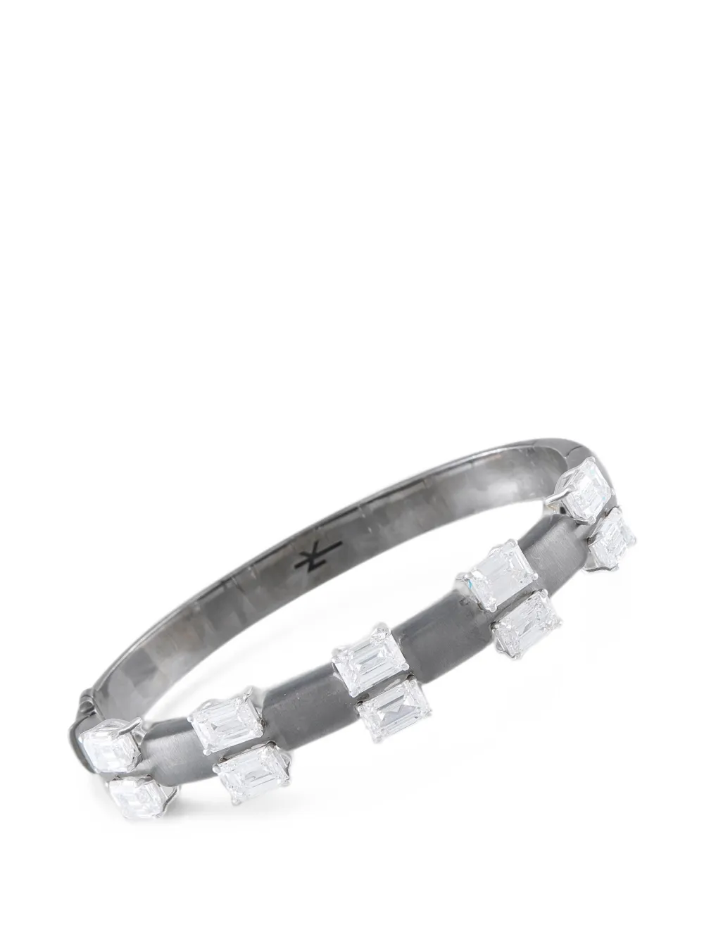 Nikos Koulis diamond-embellished bangle - Schwarz