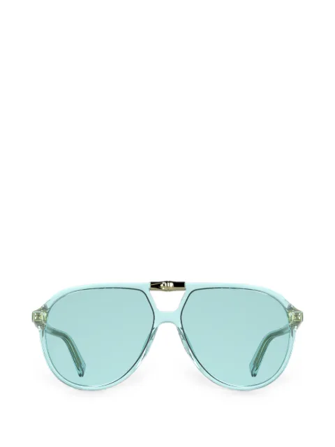 Longchamp lentes de sol estilo piloto con detalle de bambú