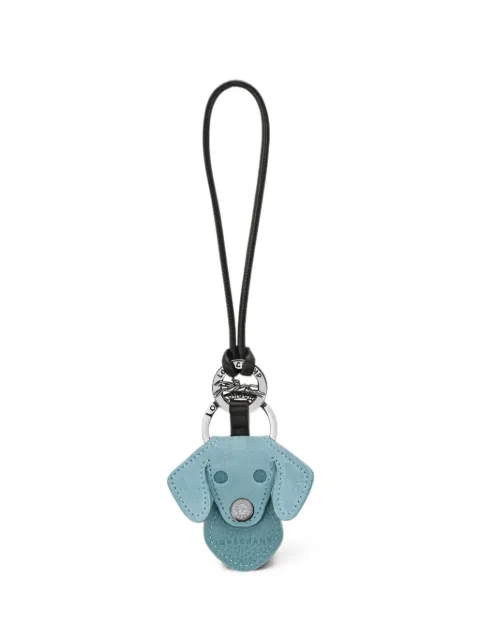 Longchamp dog-motif leather key ring