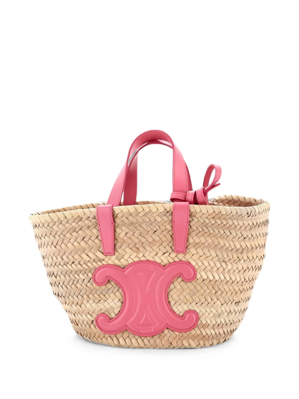 Celine Pre-Owned Borsa a spalla Triomphe nano in rafia e pelle - Rosa