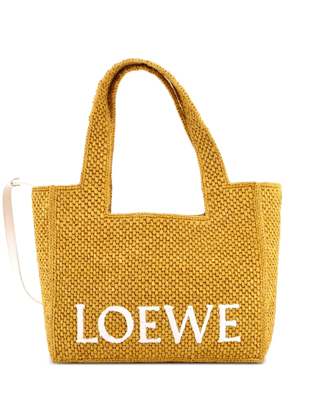 Loewe Pre-Owned Mittelgroßer Paula's Ibiza Logo Convertible Tote Bag aus Raffiabast - Gelb