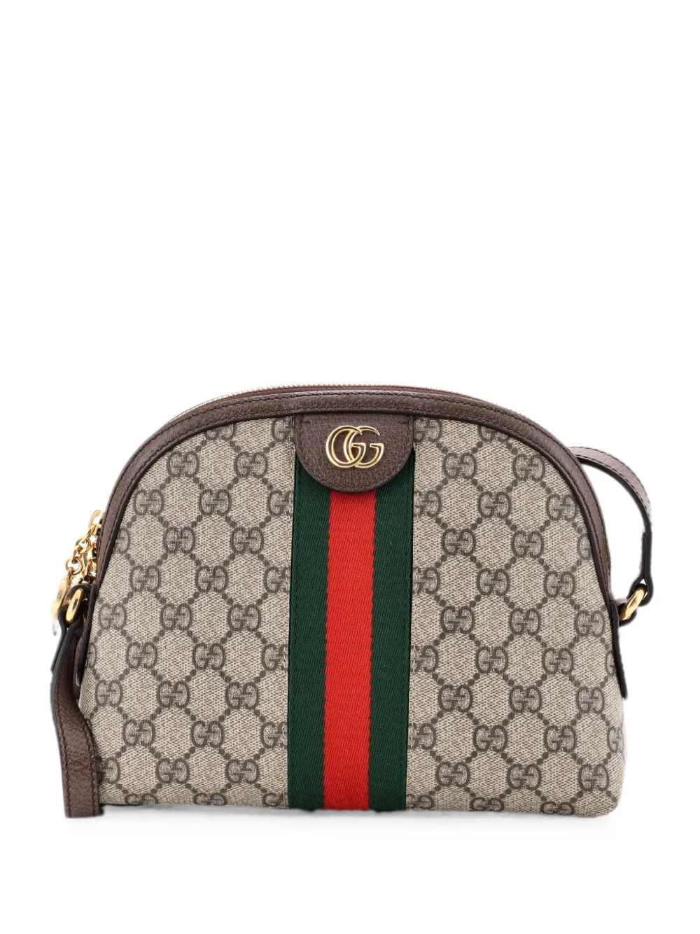 Gucci Pre-Owned Borsa a spalla Ophidia Dome piccola in tela cerata GG - Marrone