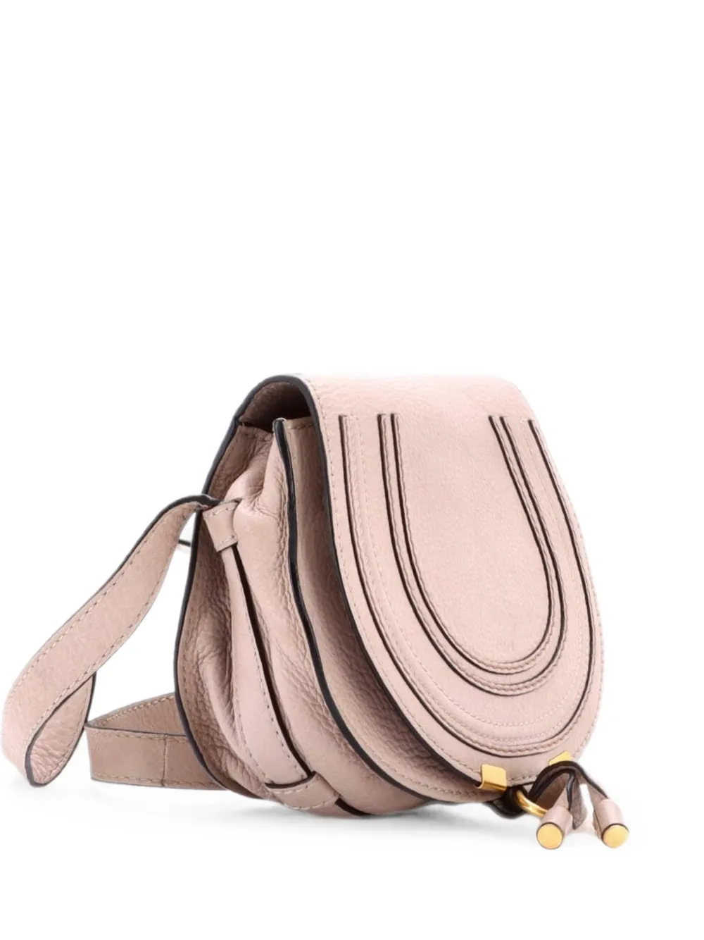 Pre-owned Chloé Marcie Leather Small Crossbody Bag In Gray