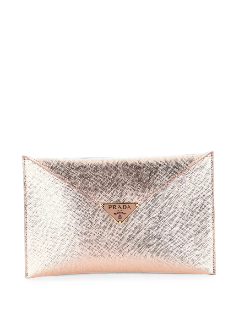 Prada Pre-Owned Clutch a busta in pelle Saffiano - Oro