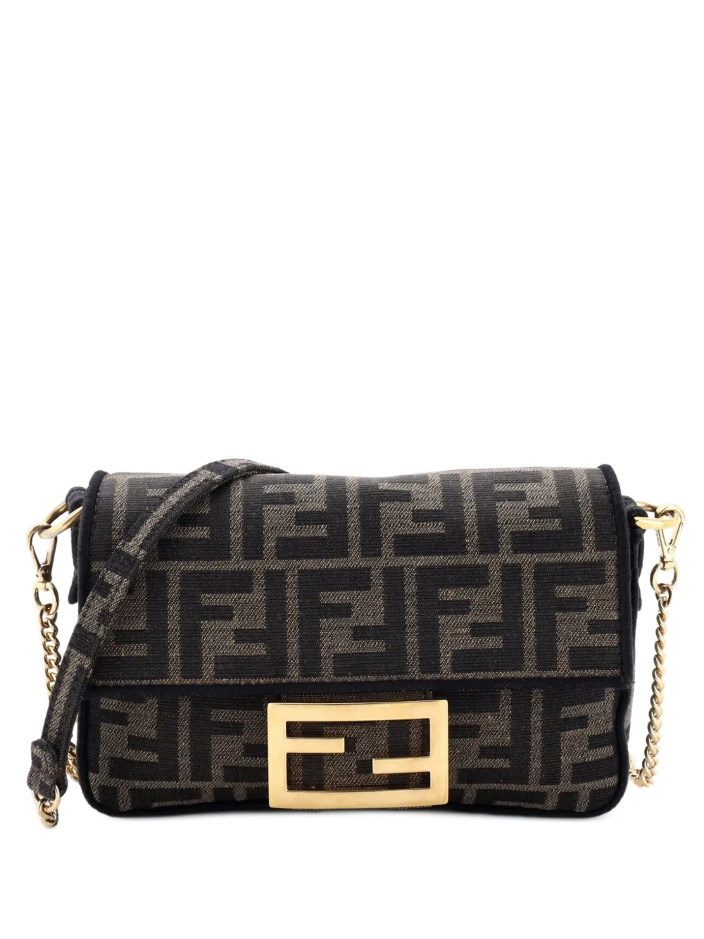 Fendi Pre-Owned Baguette NM Bag Zucca Canvas Mini crossbody bag - Brown