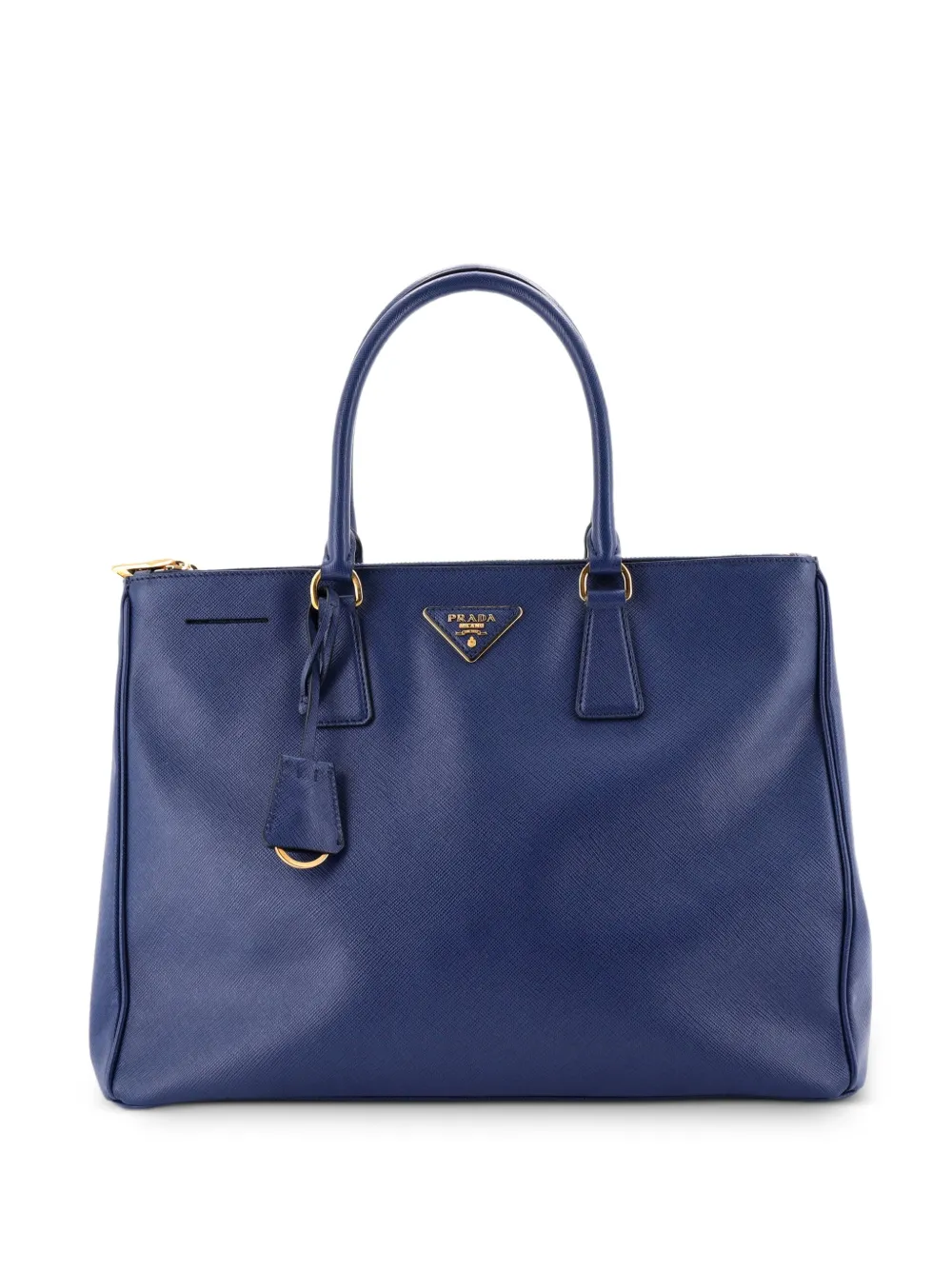 Prada Pre-Owned Borsa tote Lux grande in pelle Saffiano con doppia zip - Blu