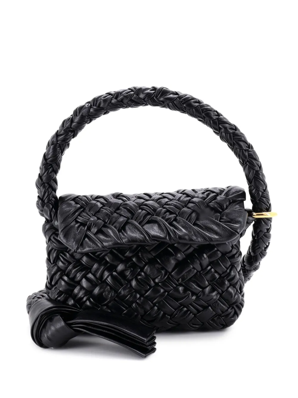 Bottega Veneta Pre-Owned Kalimero Citta Intrecciato Plisse Leather shoulder bag - Black