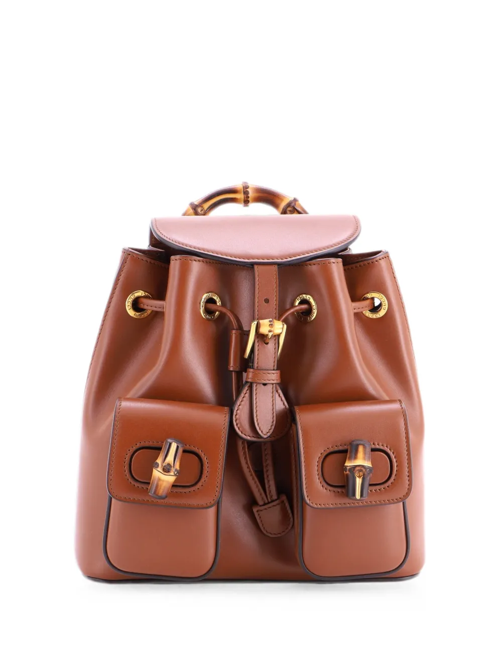 Gucci Pre-Owned Zaino piccolo in pelle e bambù - Marrone