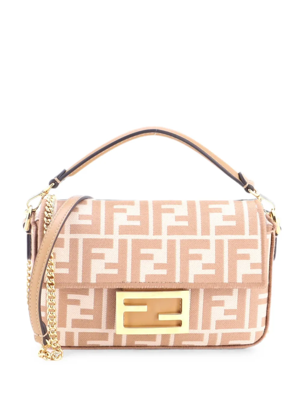Fendi Pre-Owned Borsa a tracolla Baguette NM mini in tela con motivo Zucca - Toni neutri