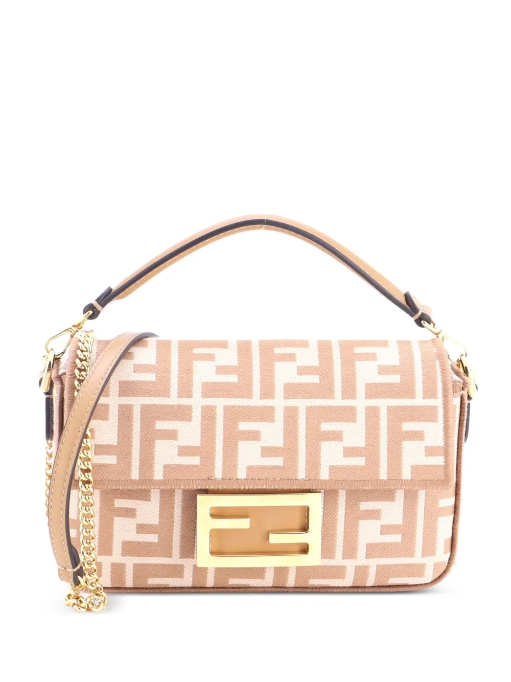 Fendi Pre-Owned Baguette NM Bag Zucca Canvas Mini crossbody bag - Neutrals