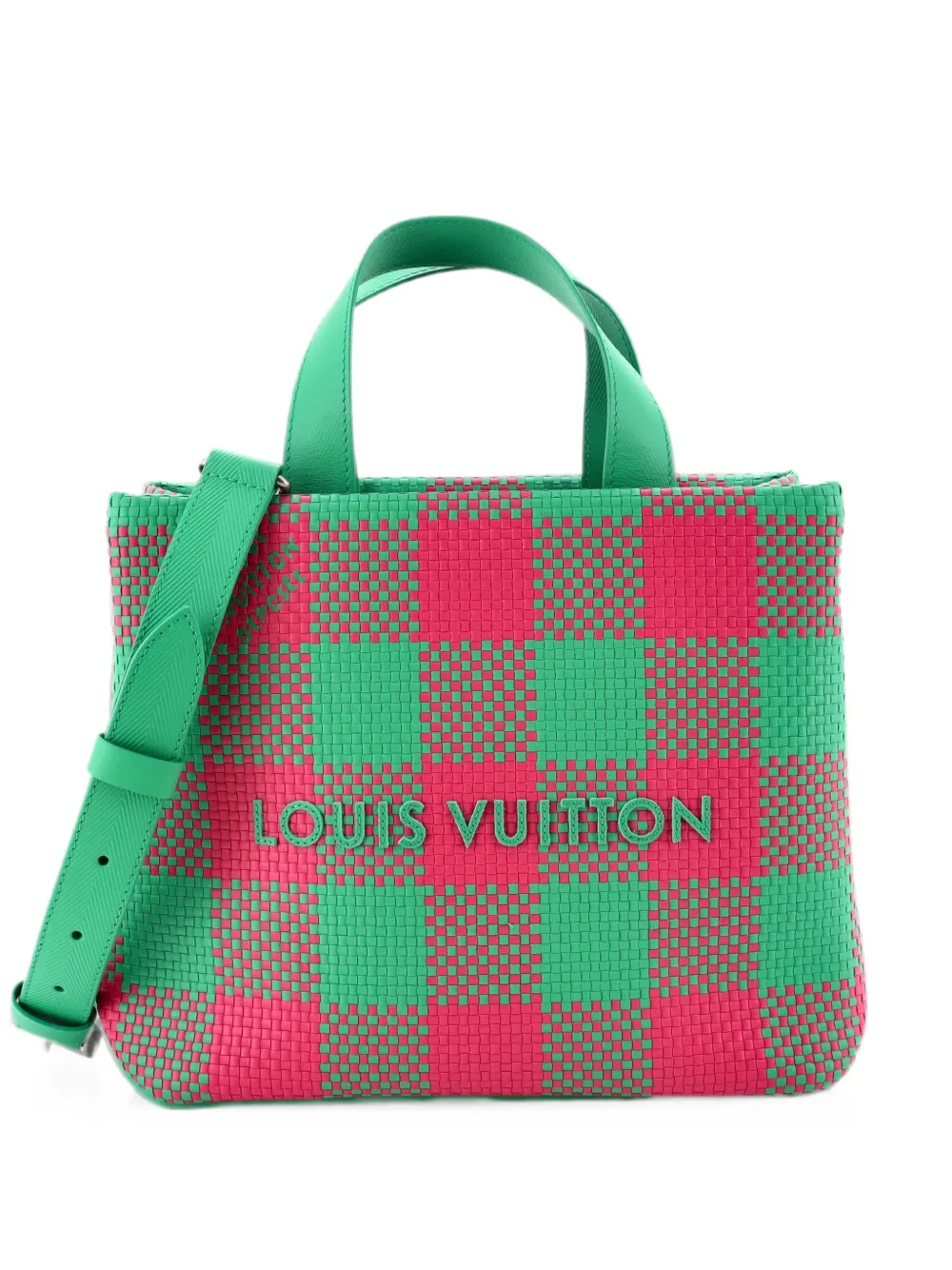 Louis Vuitton Pre-Owned Borsa tote Shopping Damier Checkerboard mini - Verde