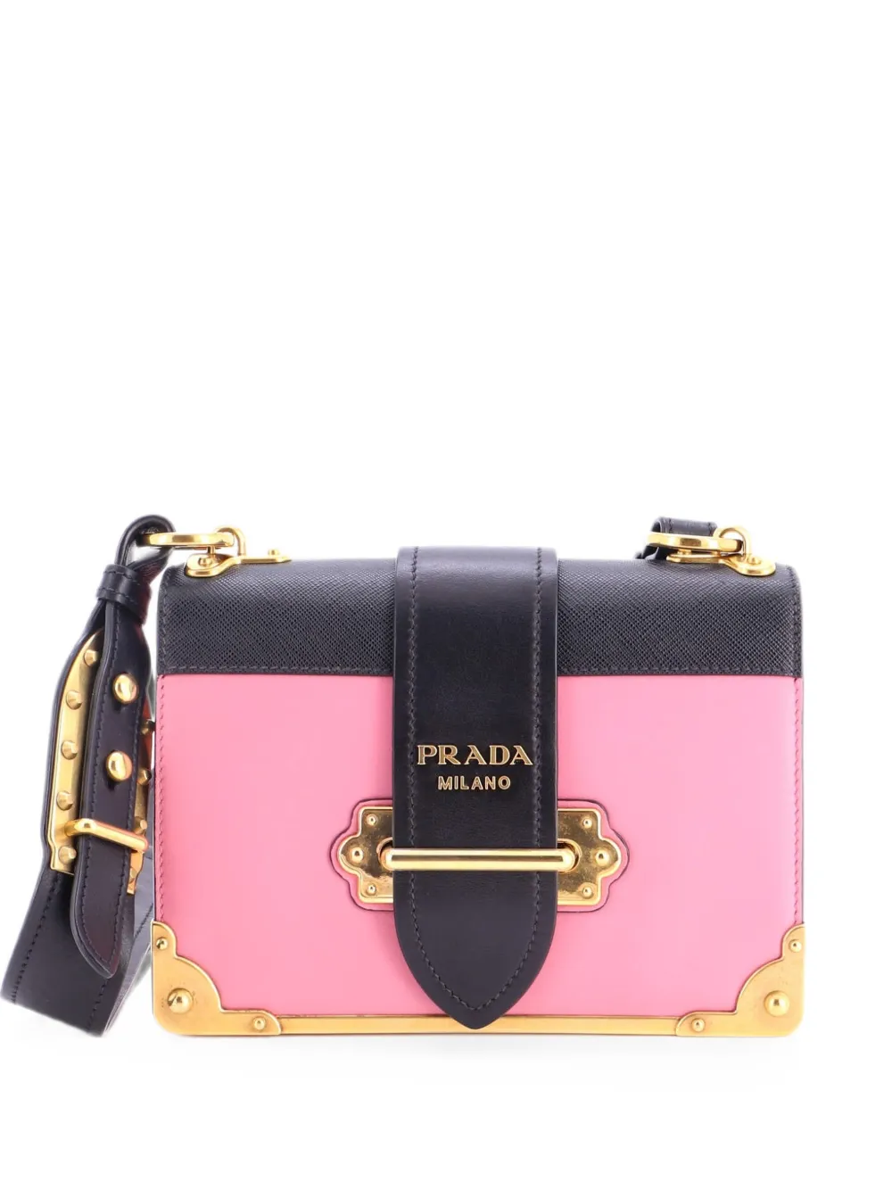Prada Pre-Owned Borsa a tracolla Cahier piccola in pelle e pelle Saffiano - Rosa