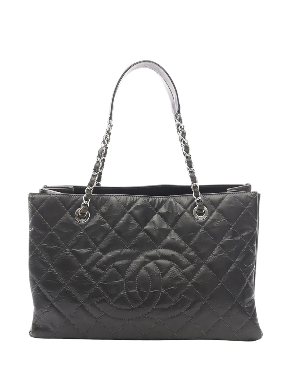 CHANEL Pre-Owned 2010-2011 CC Glazed Calfskin tote bag - Nero